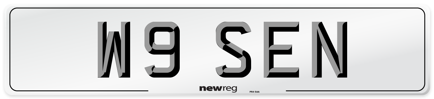 W9 SEN Number Plate from New Reg